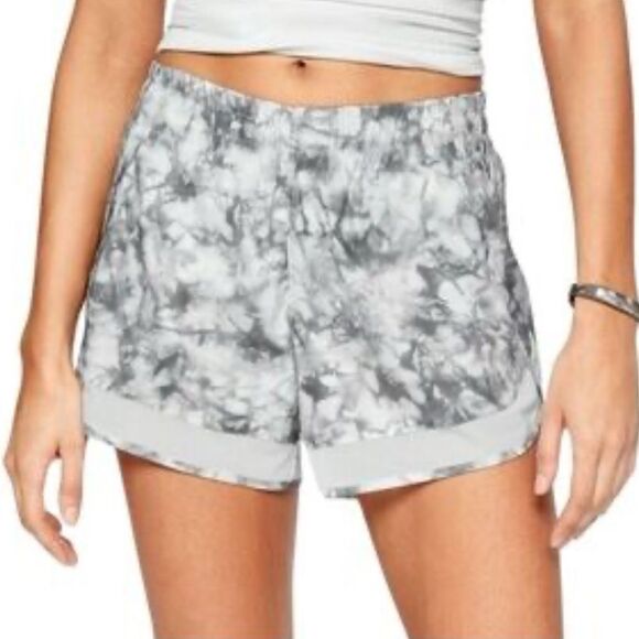 Athleta Printed Mesh Racer Run Short 4” in White Botanics - Picture 1 of 13